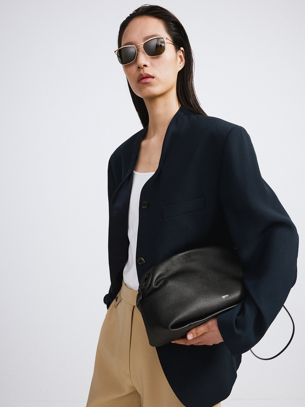 Recto - Collar Detail Fluid Suit Jacket (Dark Navy) product image 4 | TRAB K-Fashion Australia