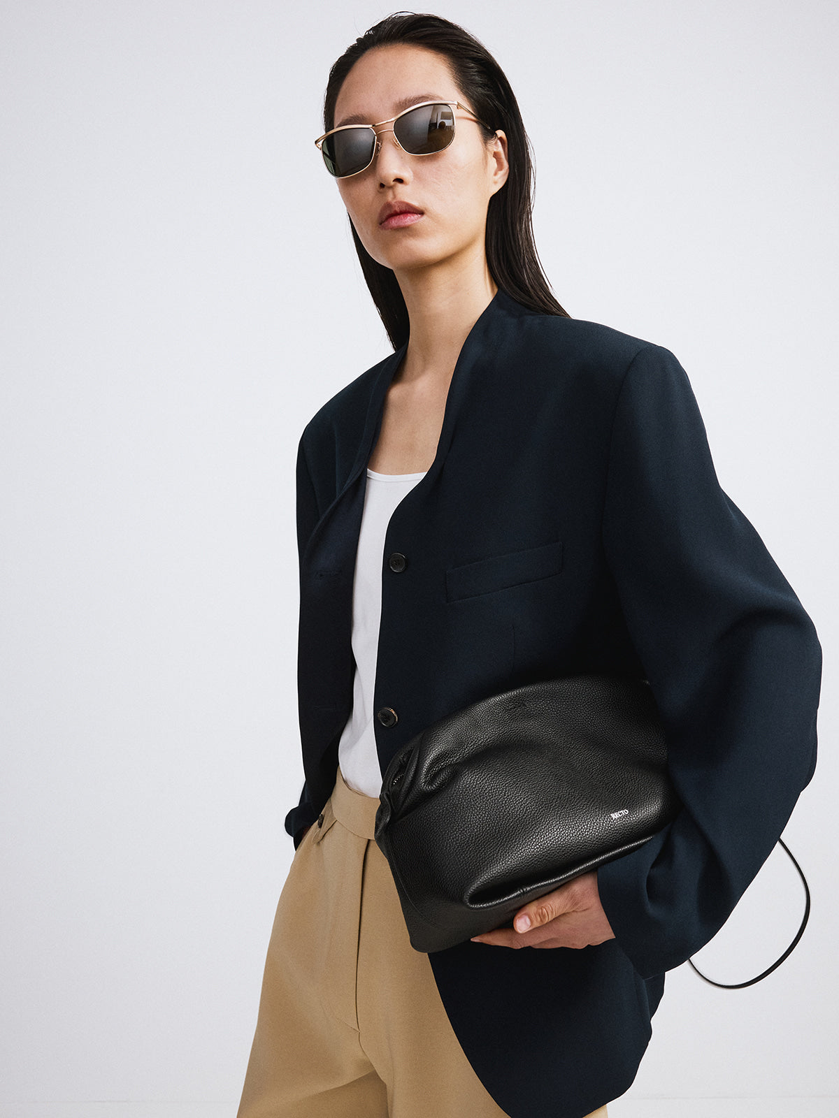 Recto - Collar Detail Fluid Suit Jacket (Dark Navy) product image 4 | TRAB K-Fashion Australia