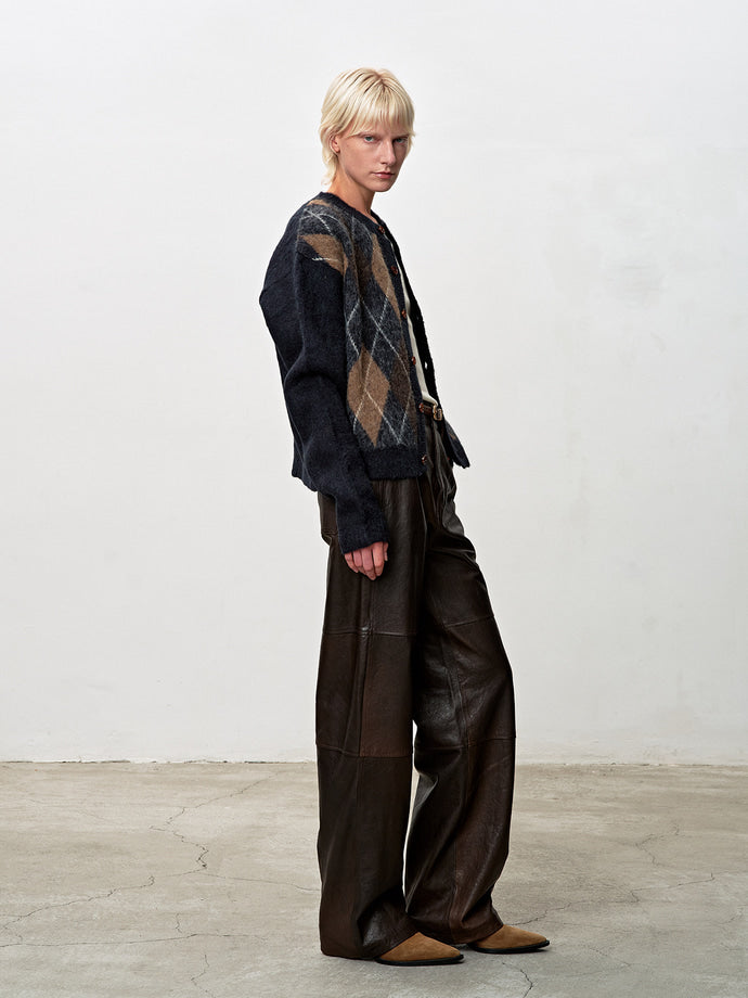 Tonywack - Vegetable Tanned Leather Rounded Leg Pants (Brown) product image 6 | TRAB K-Fashion Australia