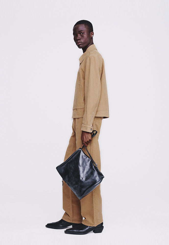 Tonywack - Garment-Washed Moleskin Zip Blouson Jacket (Washed Beige) product image 2 | TRAB K-Fashion Australia