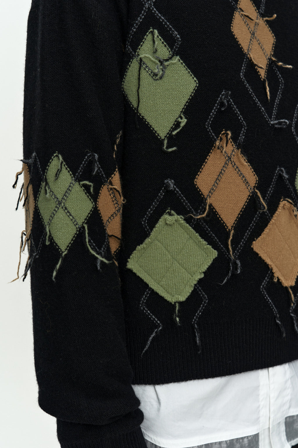Andersson Bell - Tom Argyle Crew-Neck Sweater (Black) product image 5 | TRAB K-Fashion Australia