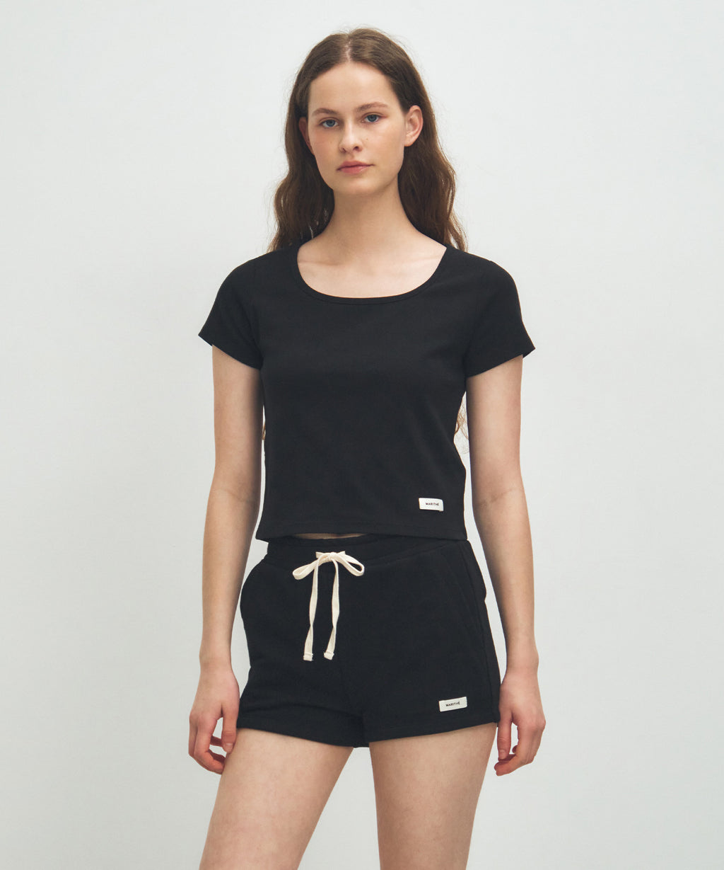 Marithe & Francois Girbaud - Basic Crop Tee (Black) product image 1 | TRAB K-Fashion Australia