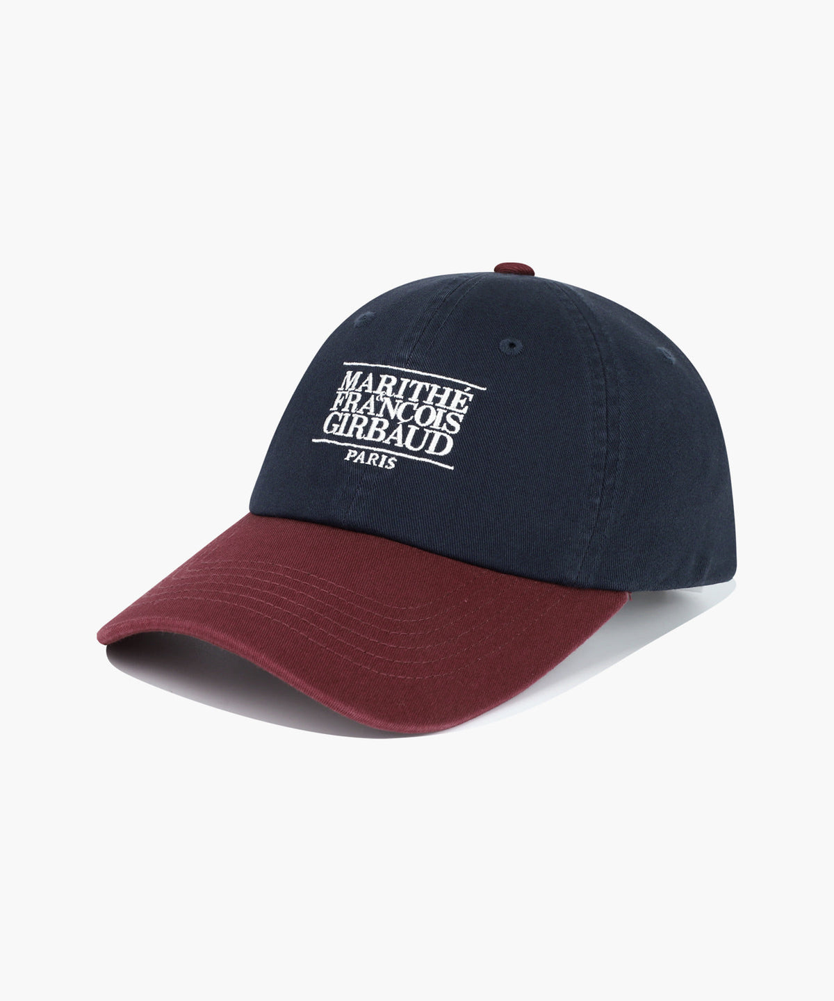 Marithe & Francois Girbaud - Small Classic Logo 6panel Color Block Cap (Burgundy) product image 1 | TRAB K-Fashion Australia