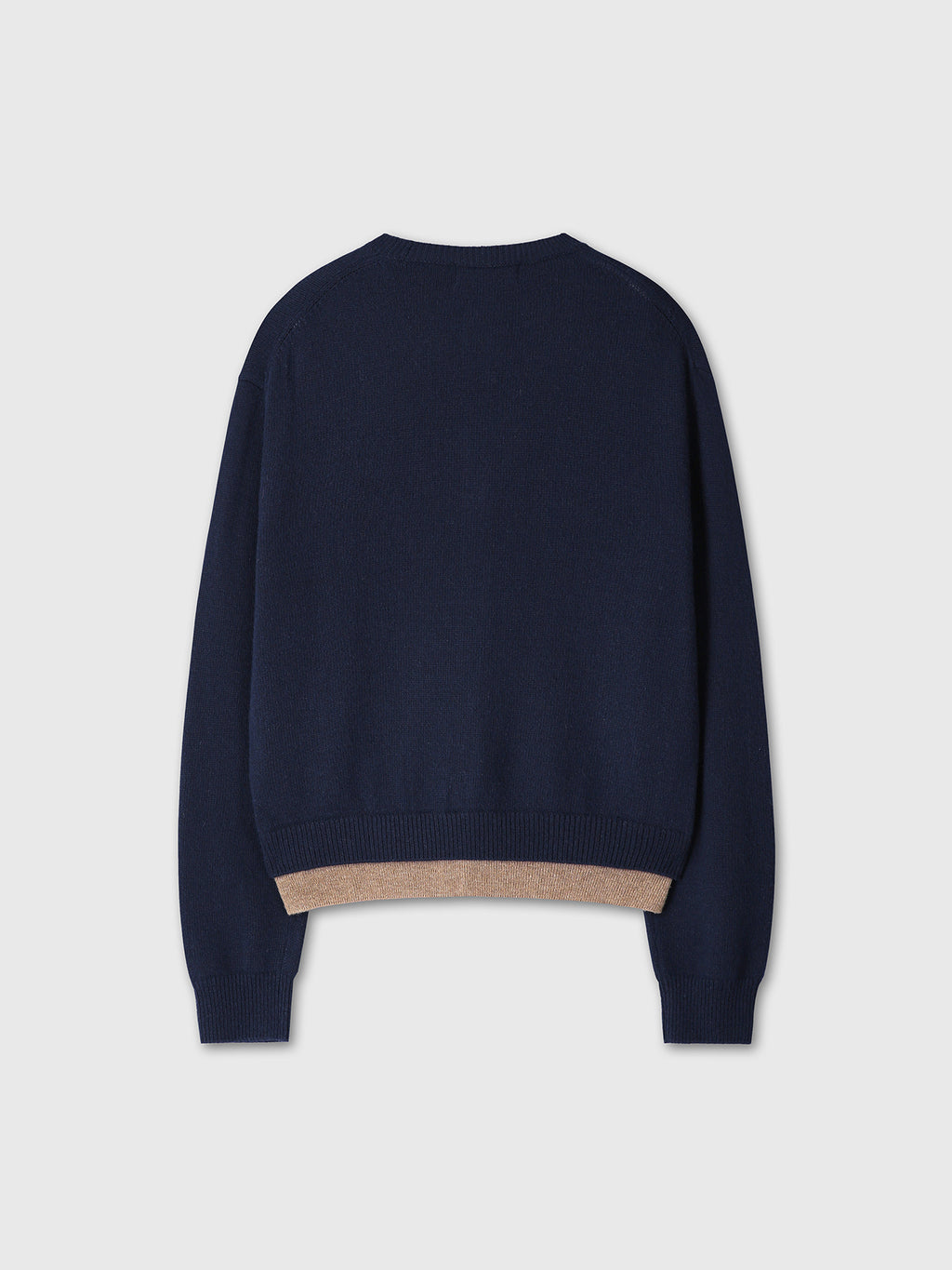 Tonywack - Wool And Cashmere Layered Cardigan (Navy/Taupe) product image 10 | TRAB K-Fashion Australia