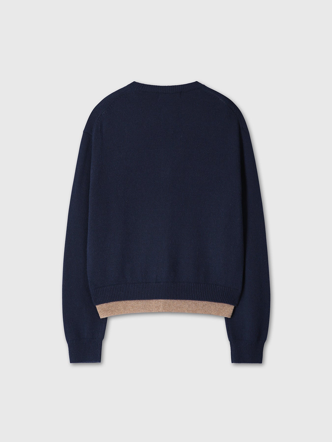 Tonywack - Wool And Cashmere Layered Cardigan (Navy/Taupe) product image 10 | TRAB K-Fashion Australia