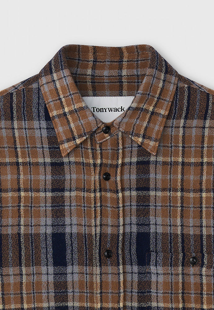 Tonywack - Light Wool Single Pocket Check Shirt (Camel) product image 8 | TRAB K-Fashion Australia