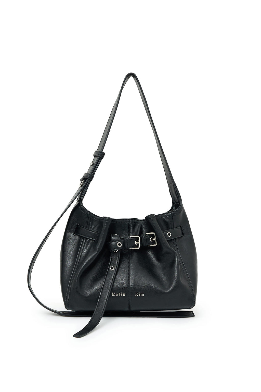 Matin Kim - Belted Volunn Small Bucket Bag (Black) product image 1 | TRAB K-Fashion Australia