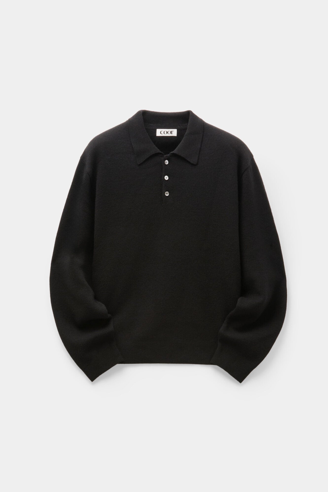 Coor - Topfill Wool Polo Knit (Black) product image 1 | TRAB K-Fashion Australia