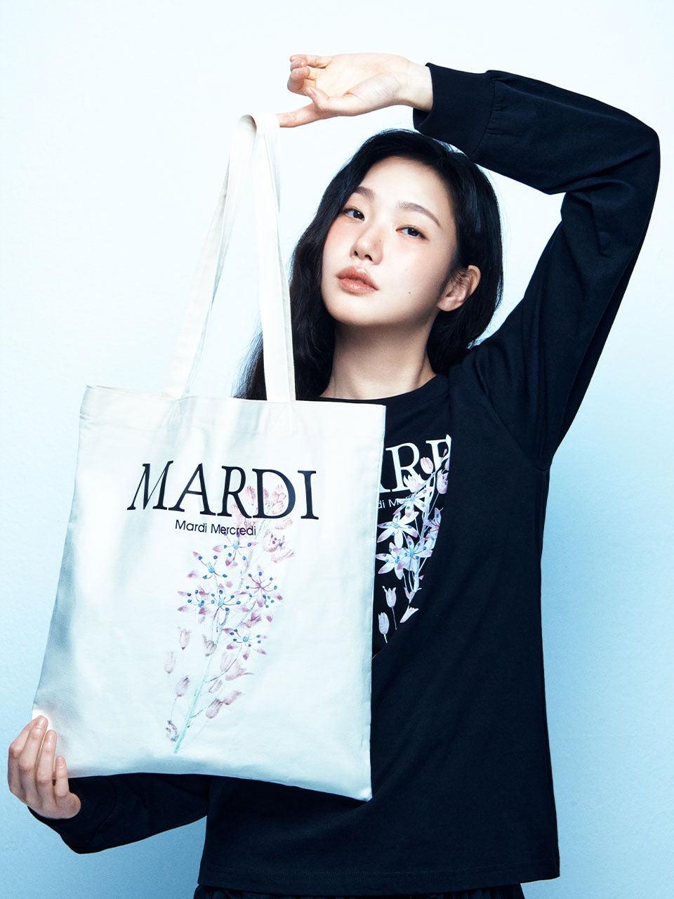 Mardi Mercredi - Canvas Bag Lilies 01 (Cream) product image 1 | TRAB K-Fashion Australia