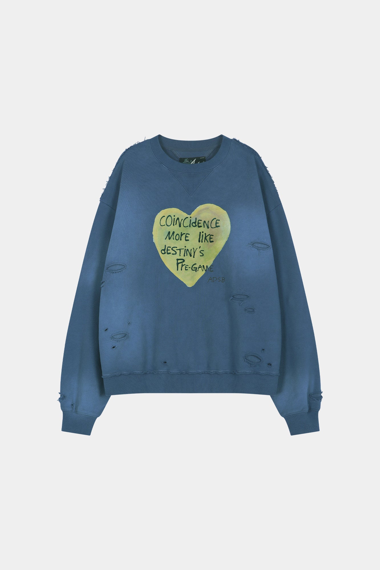 Andersson Bell - (essential) Unisex Spray Washed Heart Message Sweatshirt (sky Blue) (Sky Blue) product image 9 | TRAB K-Fashion Australia