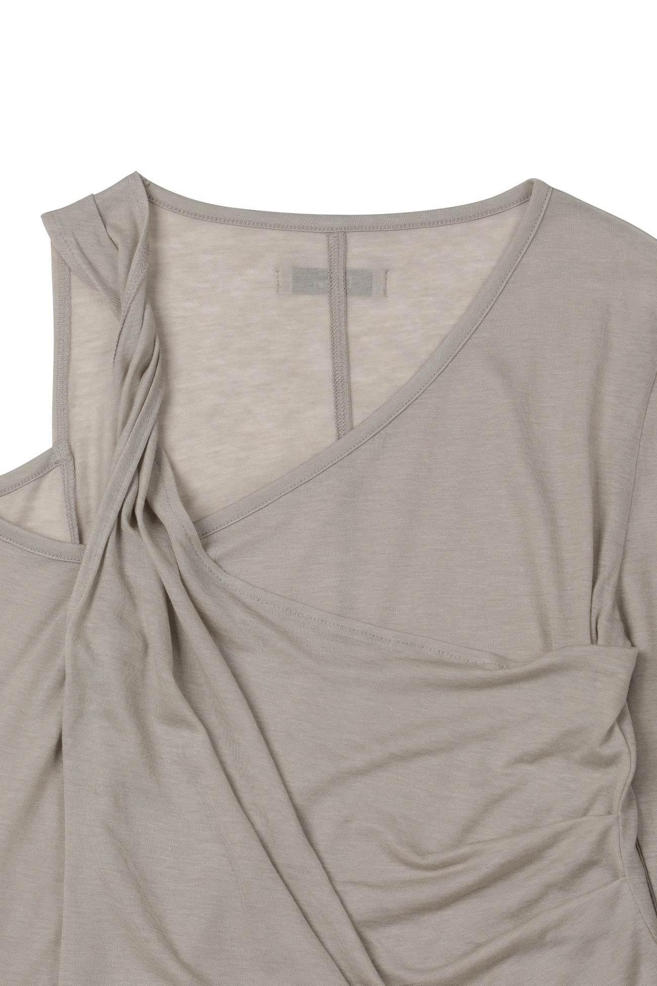 Deinet - One Shoulder Draped Asymmetric Top (Beige) product image 11 | TRAB K-Fashion Australia