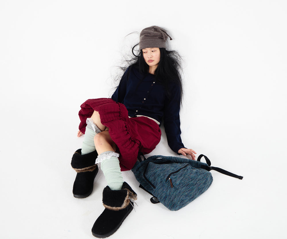 Coyseio - Braided Fleece Beanie (Ash Brown) product image 2 | TRAB K-Fashion Australia
