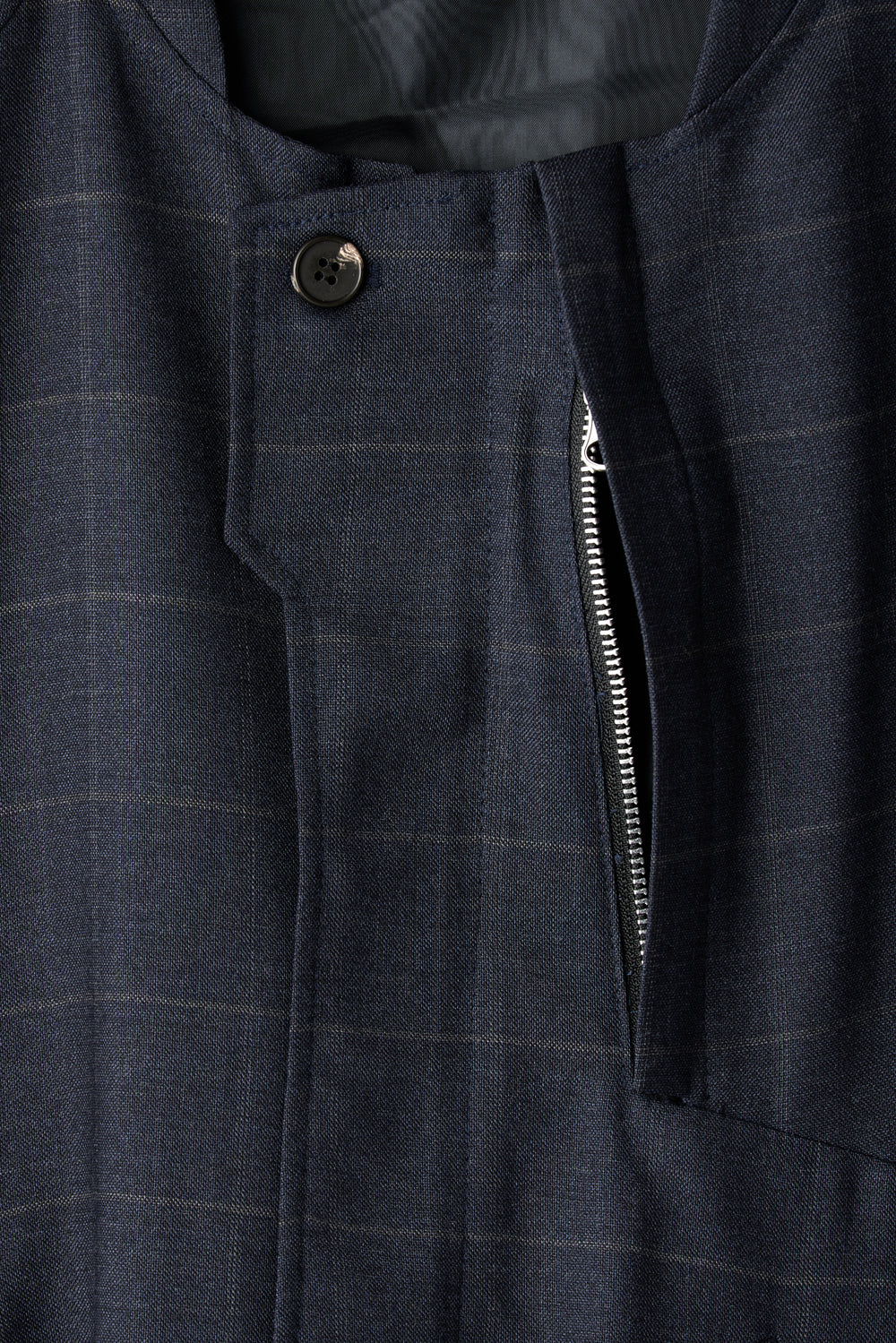 Hatchingroom - Non Collar Jacket Blue Charcoal Check (Wool) product image 6 | TRAB K-Fashion Australia