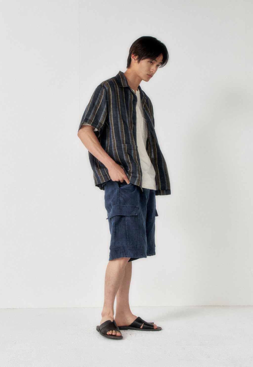 Art if acts - Linen Two Pocket Half Shirt (Navy) product image 4 | TRAB K-Fashion Australia
