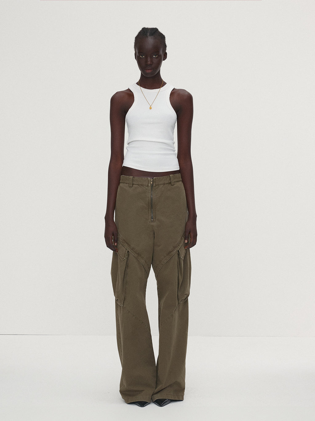 Tonywack - Garment-Dyed Gabardine Wide Cargo Pants (Olive) product image 5 | TRAB K-Fashion Australia