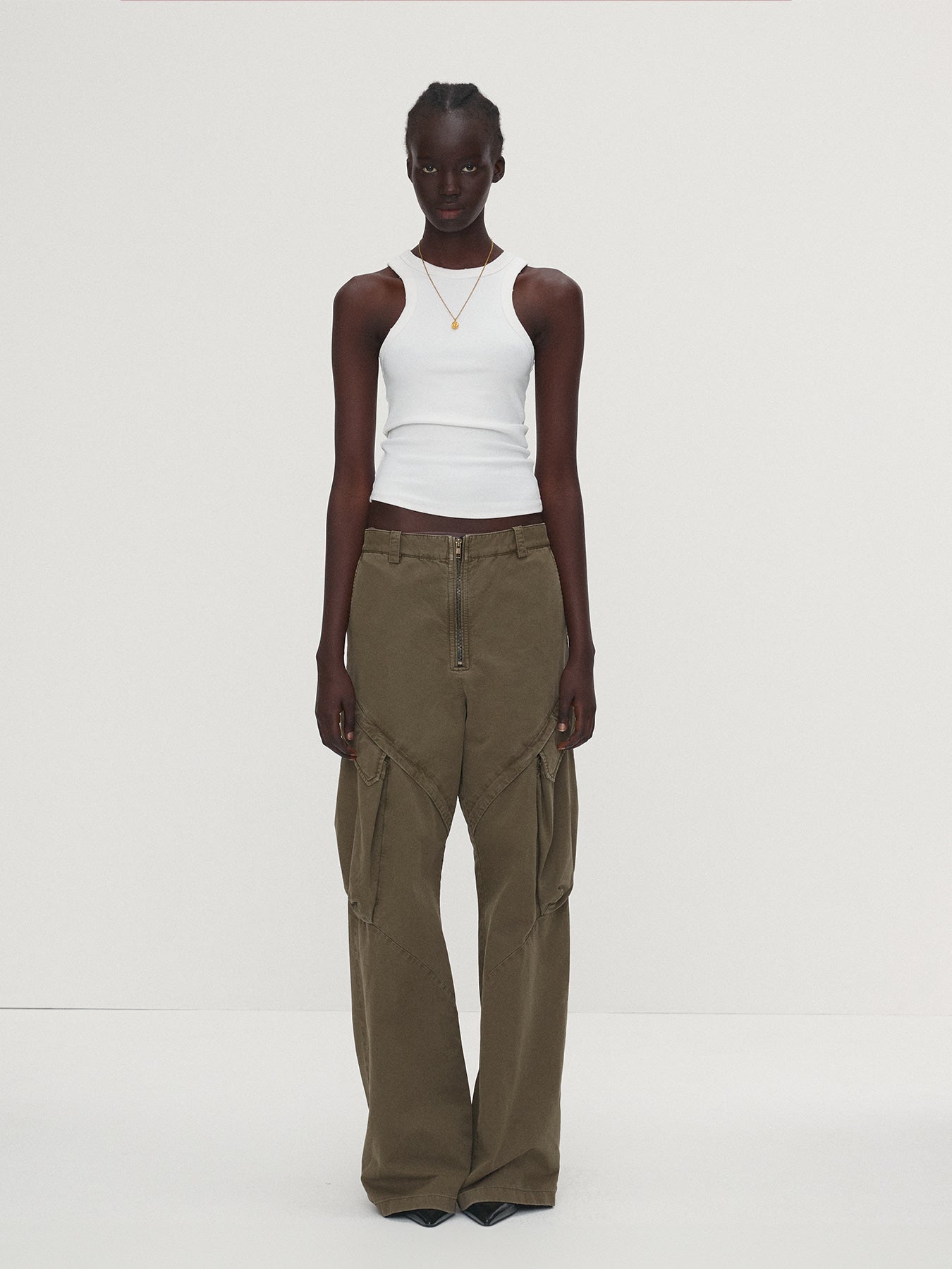 Tonywack - Garment-Dyed Gabardine Wide Cargo Pants (Olive) product image 5 | TRAB K-Fashion Australia