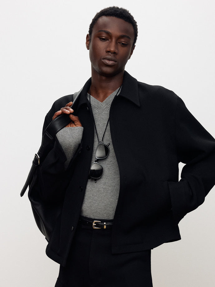 Tonywack - Textured Wool Shirt Blouson (Black) product image 8 | TRAB K-Fashion Australia
