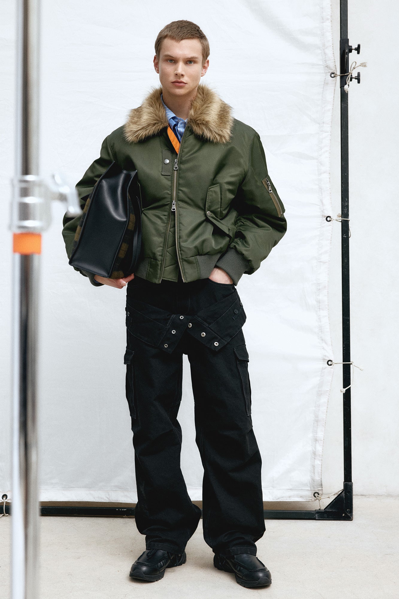 Andersson Bell - Unisex Double Waist Work Wide-Leg Jeans (Black) product image 4 | TRAB K-Fashion Australia