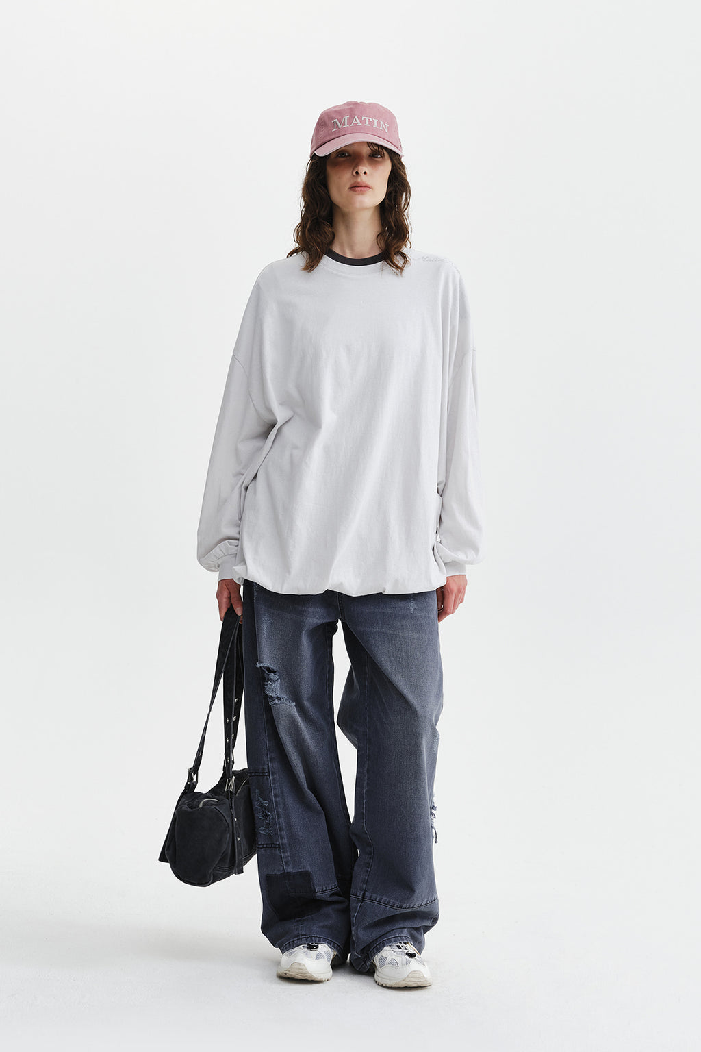 Matin Kim - Blouson Hem Overfit Top (Light Grey) product image 10 | TRAB K-Fashion Australia