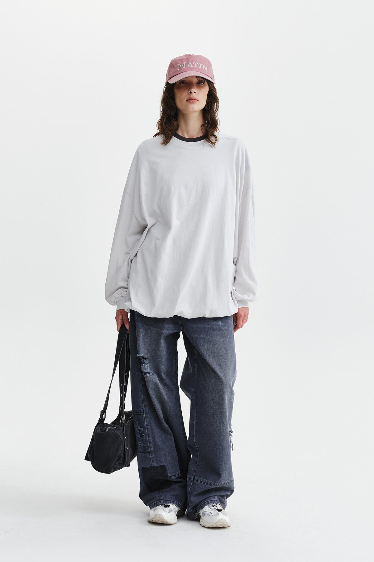 Matin Kim - Blouson Hem Overfit Top (Light Grey) product image 10 | TRAB K-Fashion Australia
