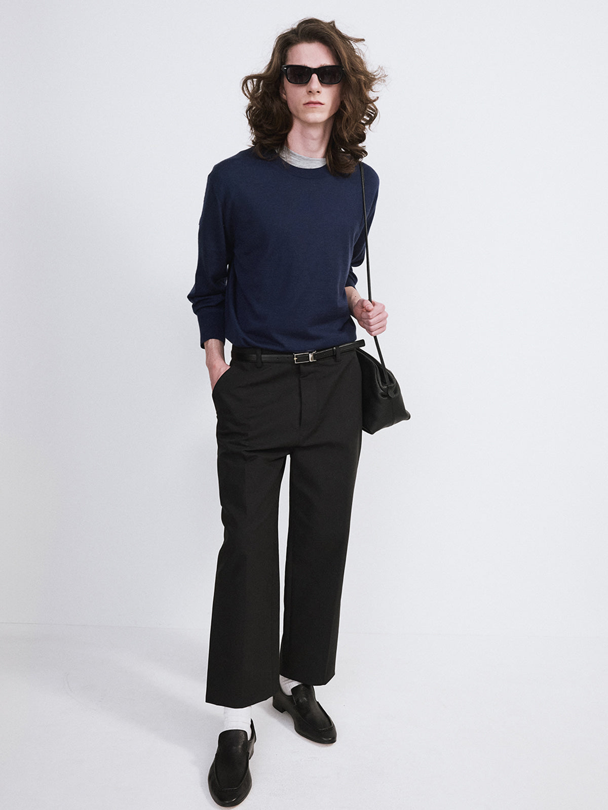 Recto - Silk-Cashmere Knit Top (Navy) product image 2 | TRAB K-Fashion Australia