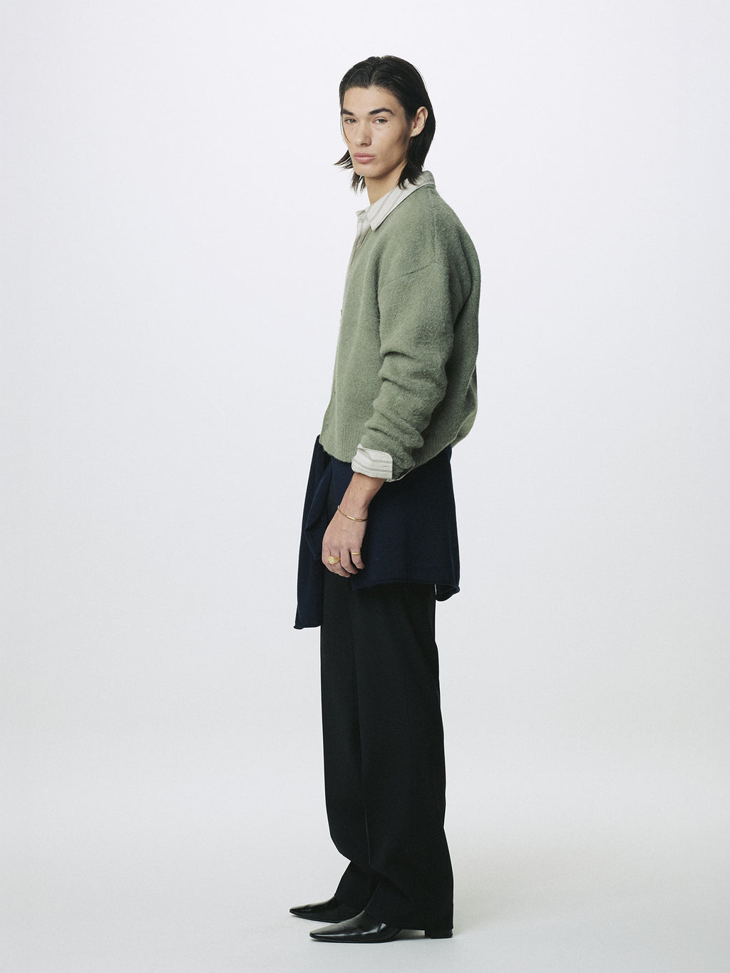 Tonywack - Brushed Alpaca-Blend Cardigan (Sage Green) product image 3 | TRAB K-Fashion Australia