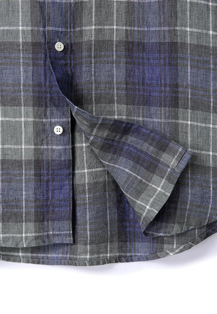Art if acts - Linen French Check Shirt (Khaki/Blue) product image 13 | TRAB K-Fashion Australia