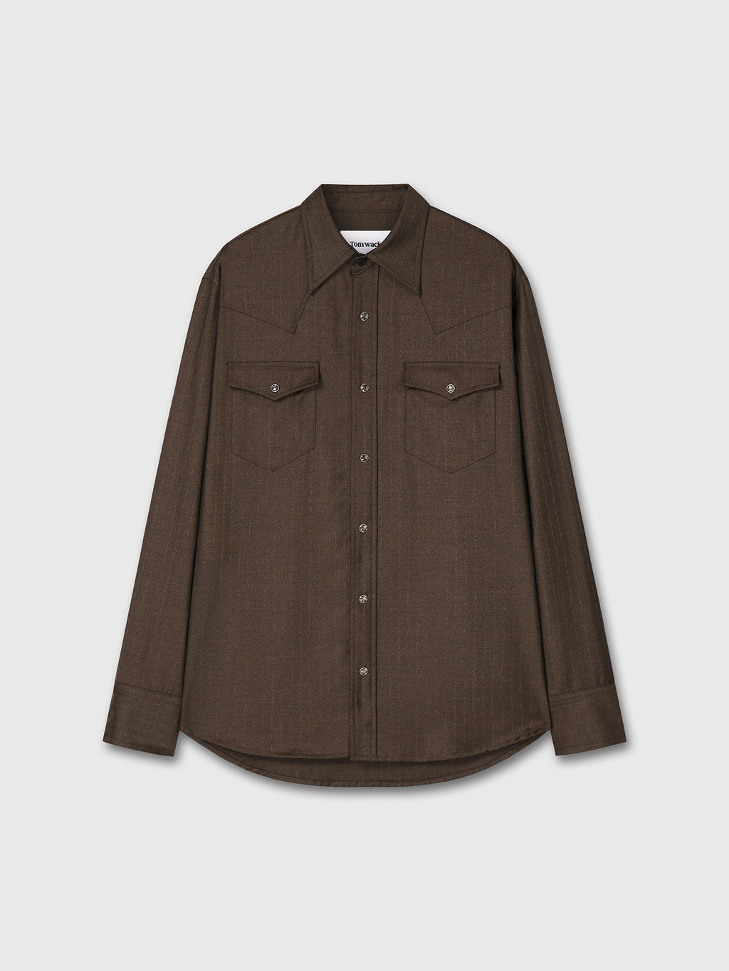 Tonywack - Striped Wool Western Shirt (Sepia Brown) product image 10 | TRAB K-Fashion Australia