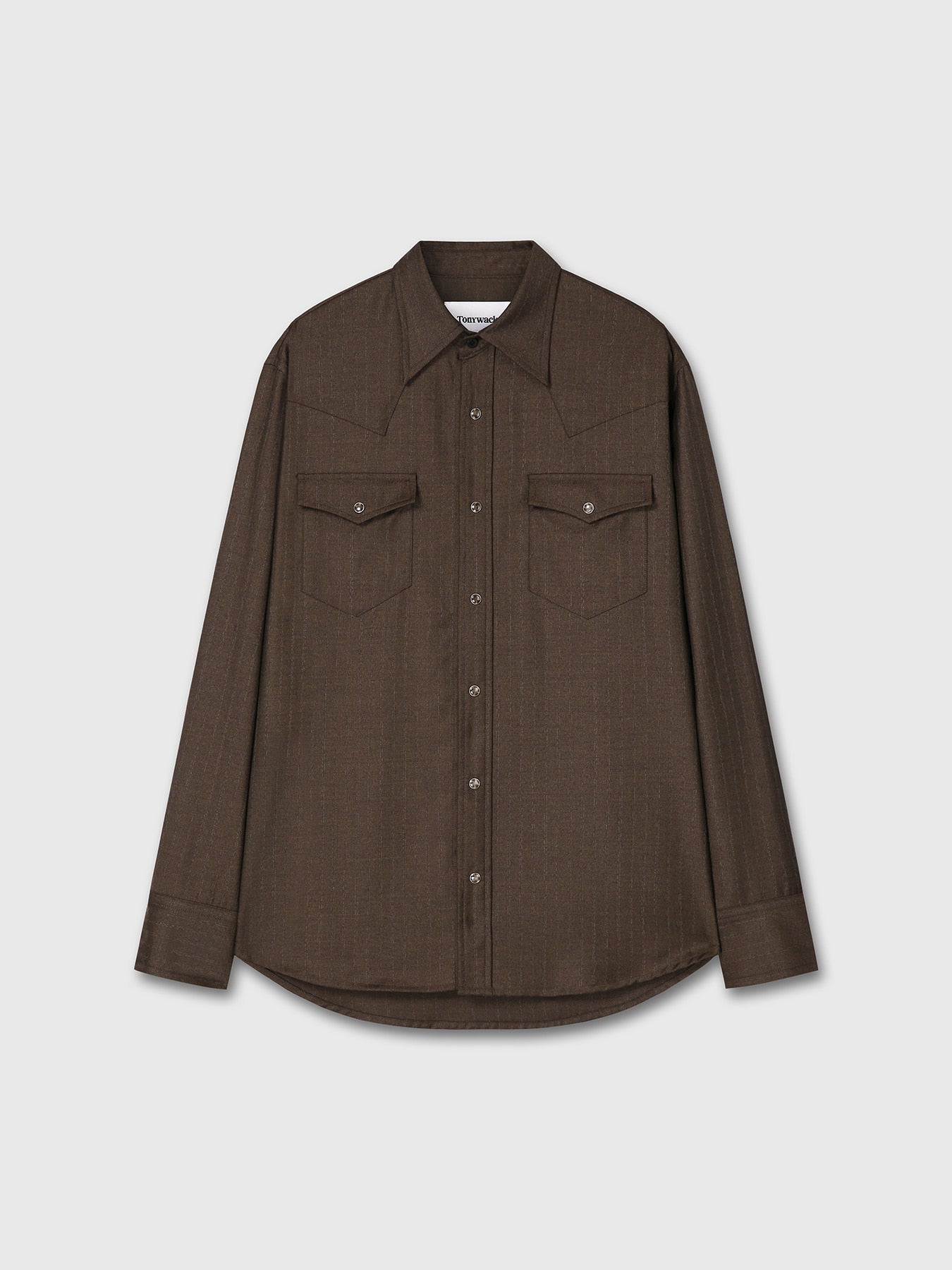 Tonywack - Striped Wool Western Shirt (Sepia Brown) product image 10 | TRAB K-Fashion Australia