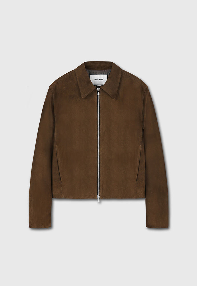 Tonywack - Suede Zippered Blouson Jacket (Olive Brown) product image 6 | TRAB K-Fashion Australia