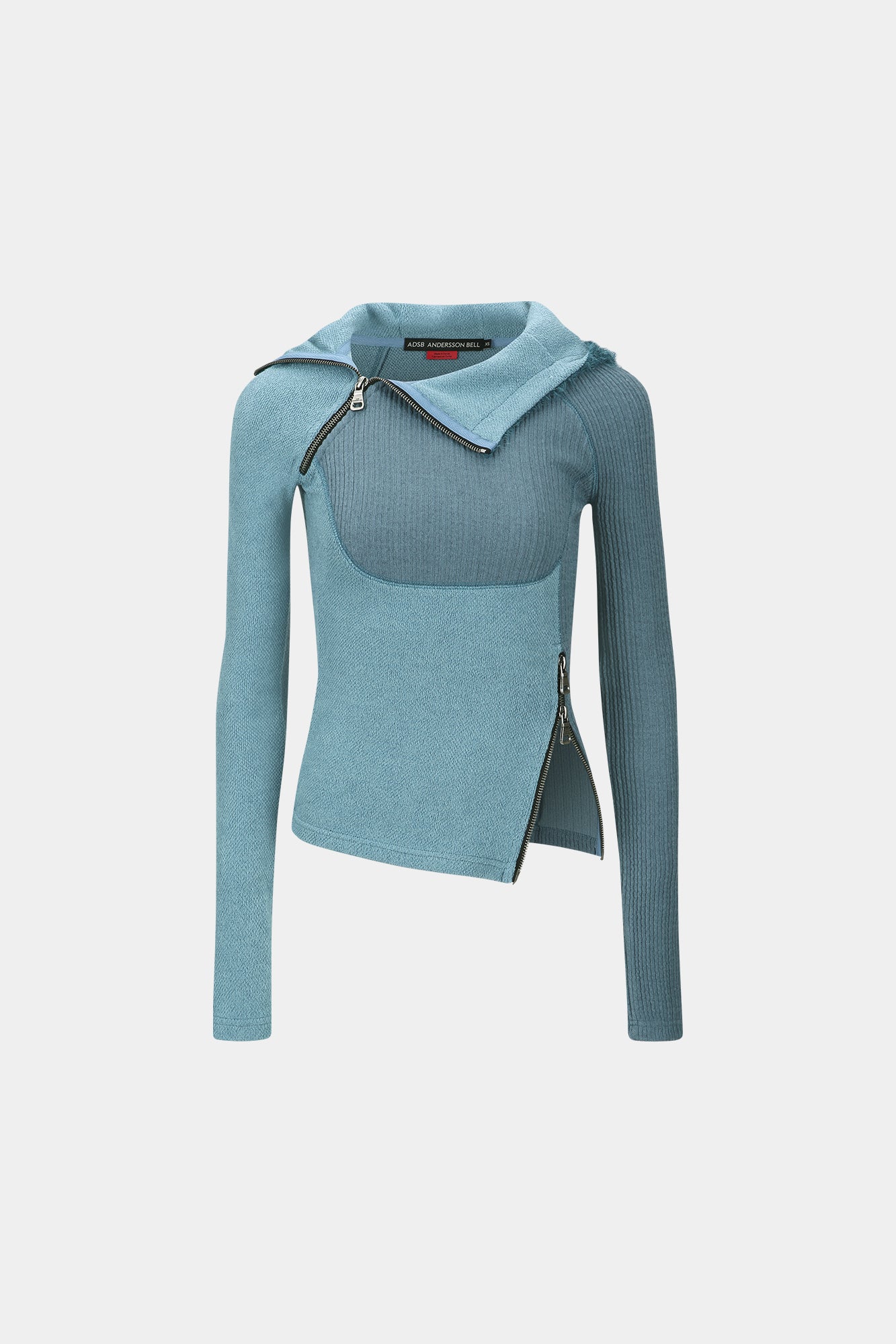 Andersson Bell - (essential) Tight Ribbed Combination Hoodie (Blue) product image 6 | TRAB K-Fashion Australia