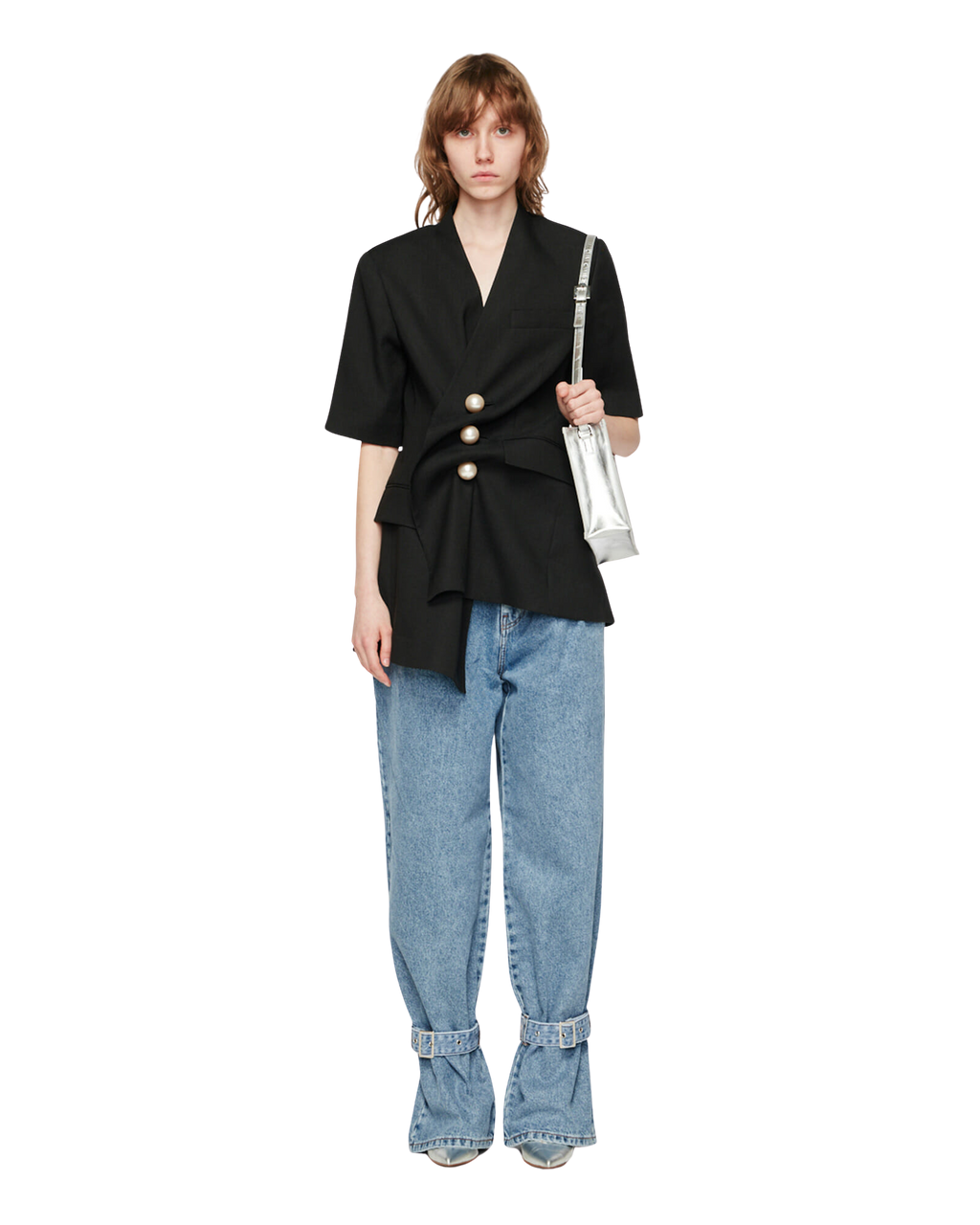 Kimhe Kim - Ng Ankle Tied Jeans (Blue) product image 1 | TRAB K-Fashion Australia