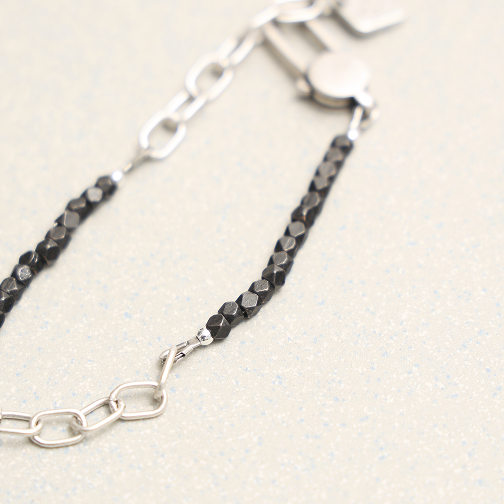 Towtow Archive - Dice Metal Link Bracelet (Black) product image 2 | TRAB K-Fashion Australia