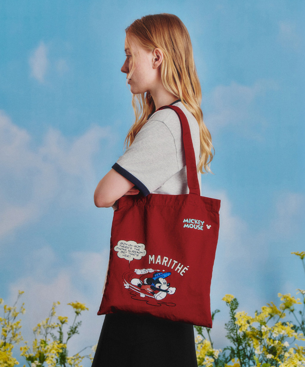 Marithe & Francois Girbaud - Mickey_comic Eco Bag (Red) product image 5 | TRAB K-Fashion Australia