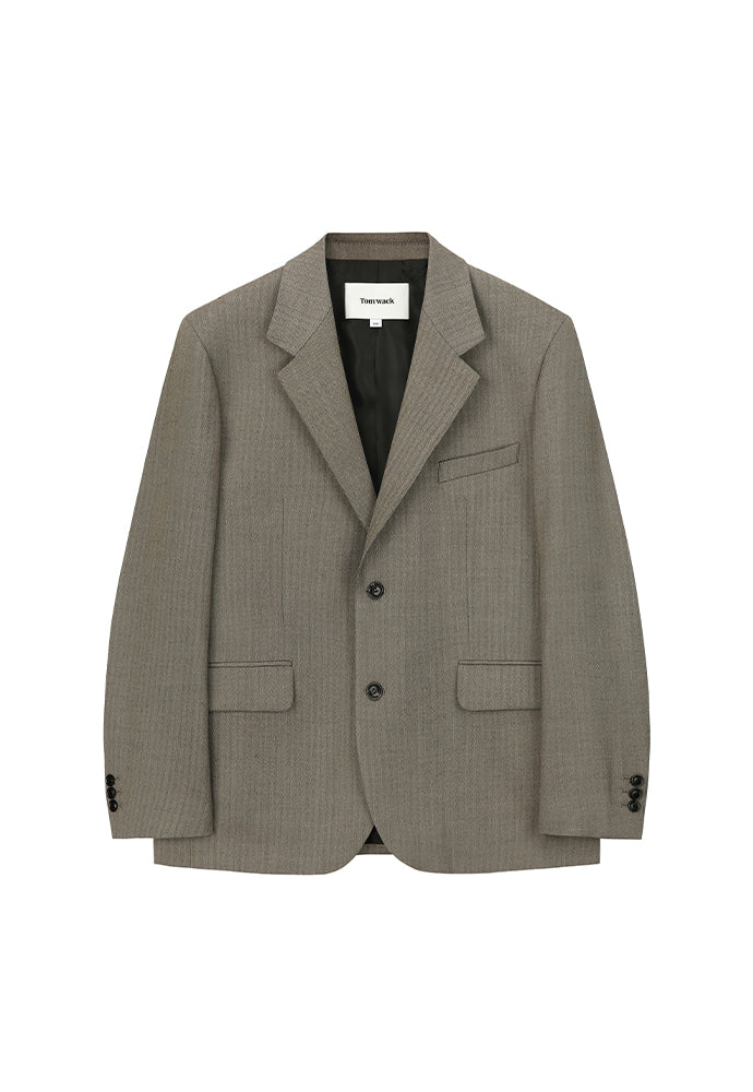 Tonywack - Signature 2-Button Blazer (Beige Herringbone) product image 5 | TRAB K-Fashion Australia