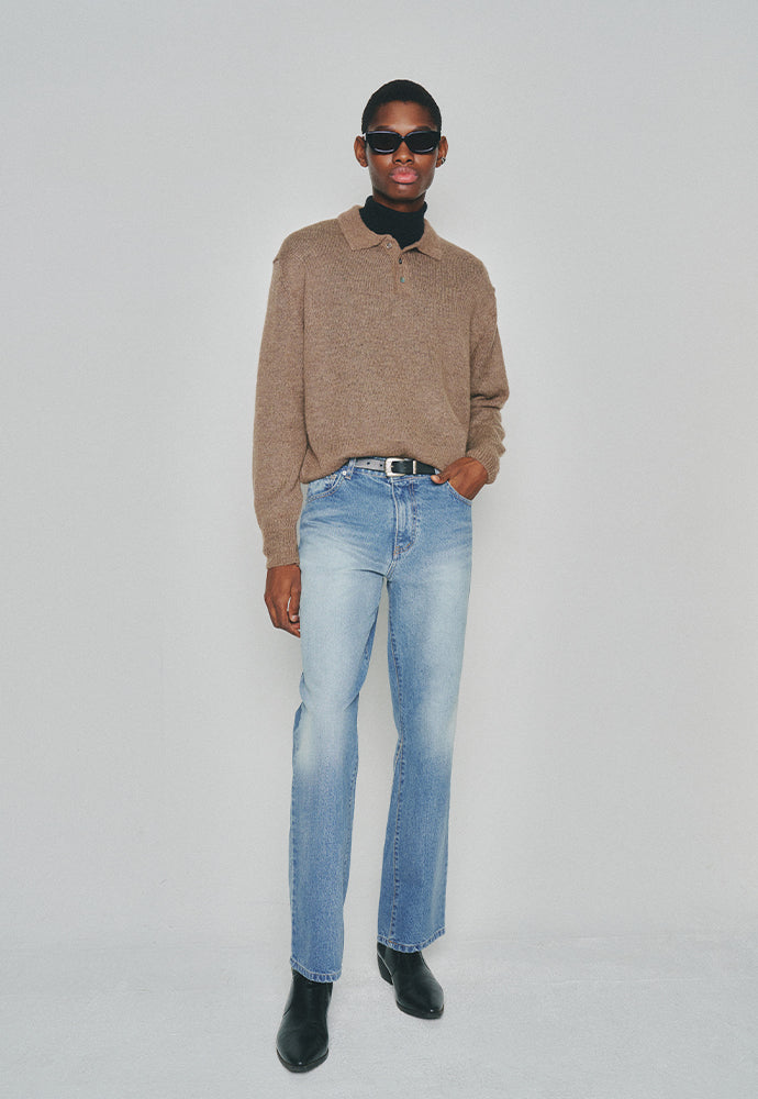 Tonywack - Italian Fabric Brushed Mohair Polo Knit (Mocha Brown) product image 3 | TRAB K-Fashion Australia