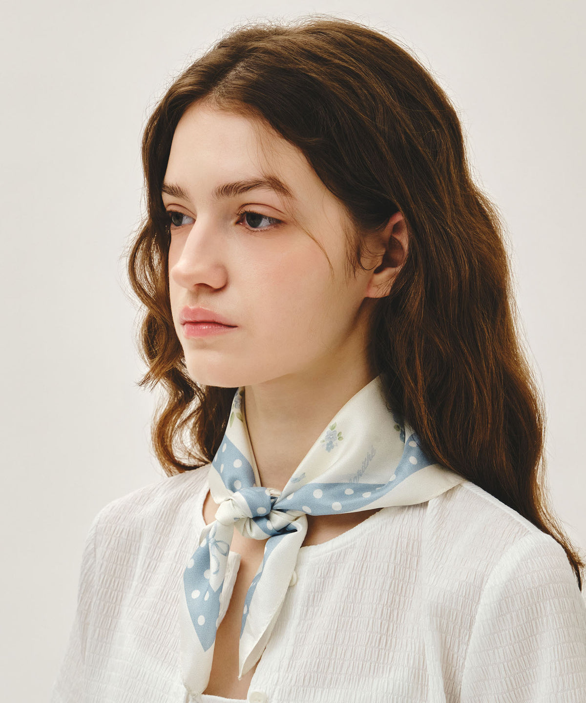 Marithe & Francois Girbaud - Summer Pattern Silk Scarf (Ivory) product image 5 | TRAB K-Fashion Australia