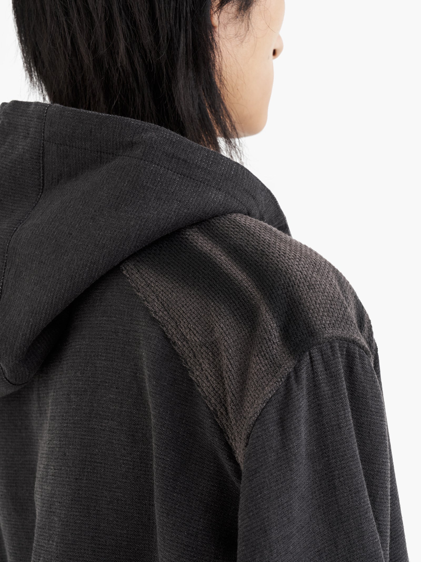 Jiyong Kim - Sun-Bleached Raw Edged Anorak (Black) product image 7 | TRAB K-Fashion Australia