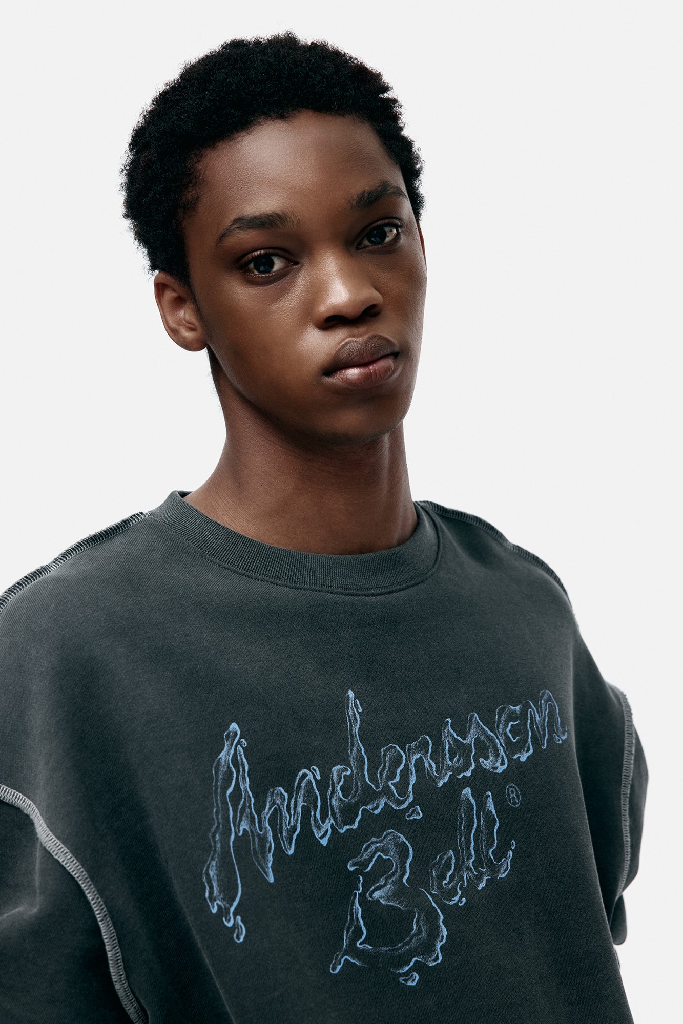 Andersson Bell - Unisex Liquid Logo Sweatshirt (Charcoal) product image 4 | TRAB K-Fashion Australia