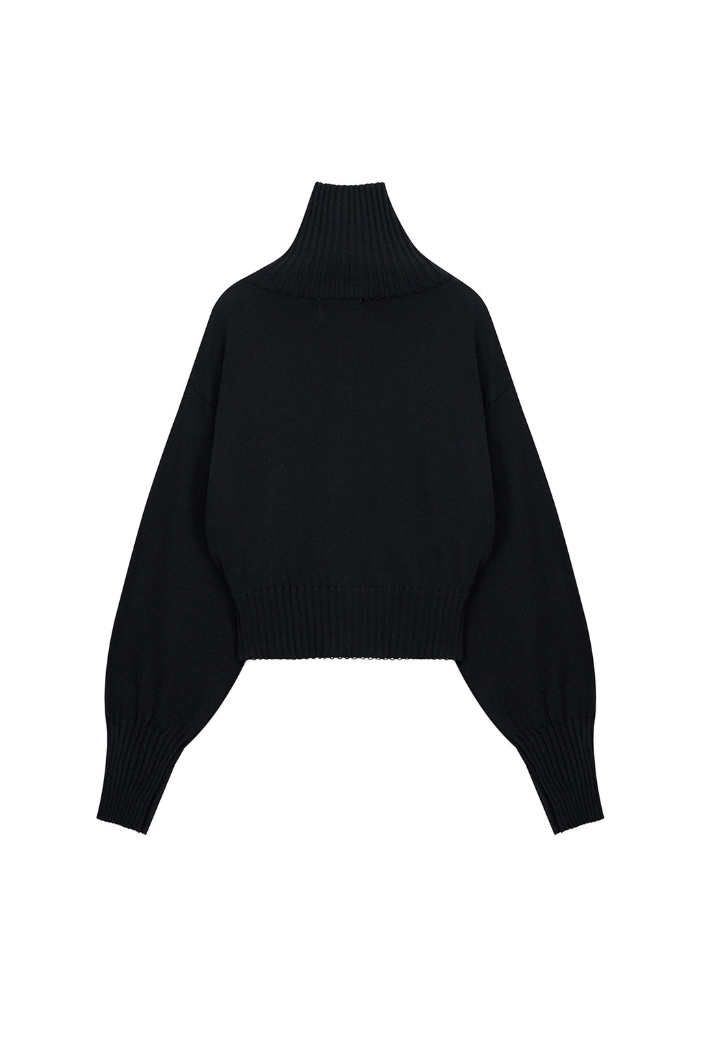 Matin Kim - High Neck Embroidered Logo Zip Up (Black) product image 2 | TRAB K-Fashion Australia