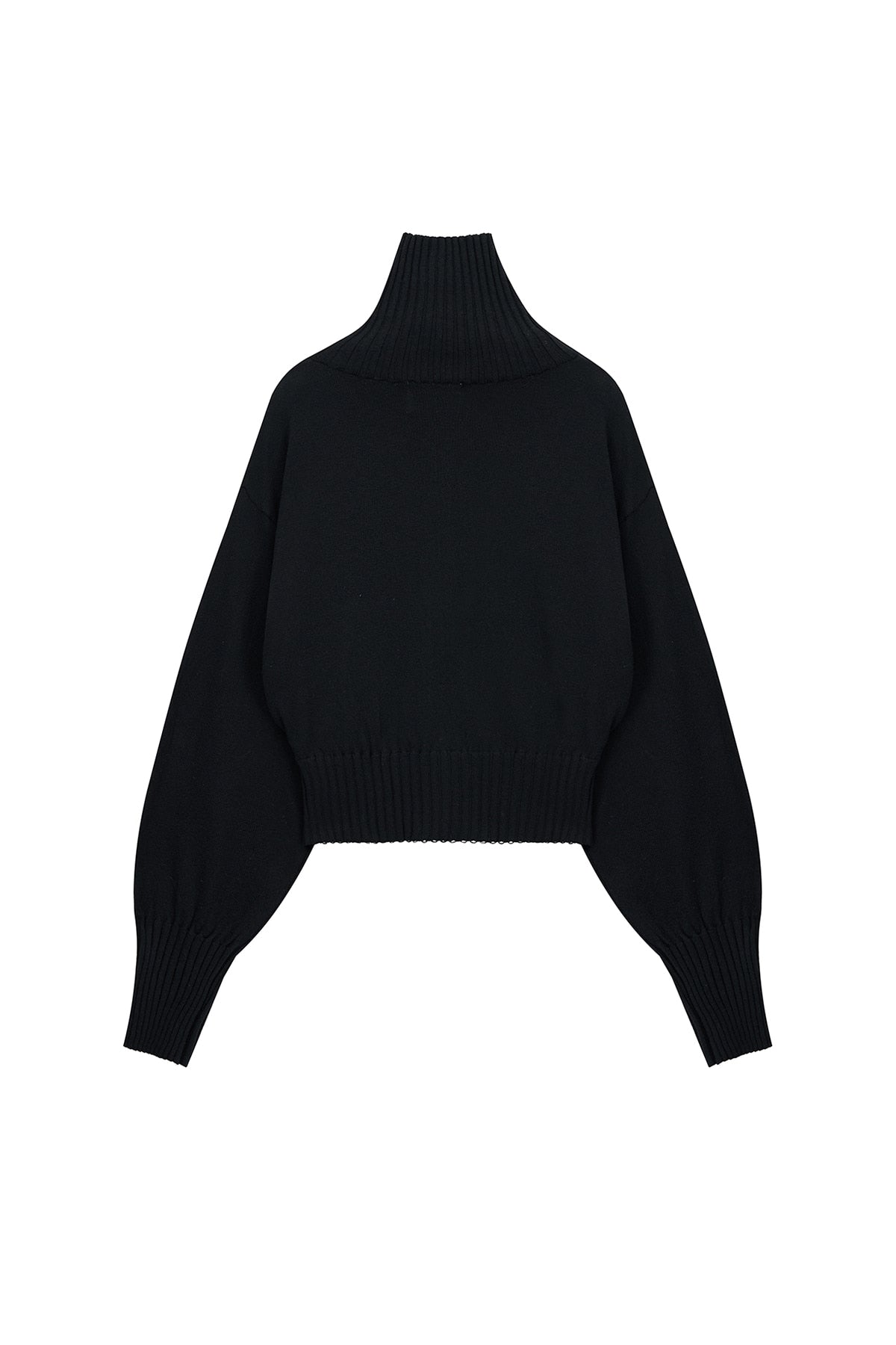 Matin Kim - High Neck Embroidered Logo Zip Up (Black) product image 2 | TRAB K-Fashion Australia