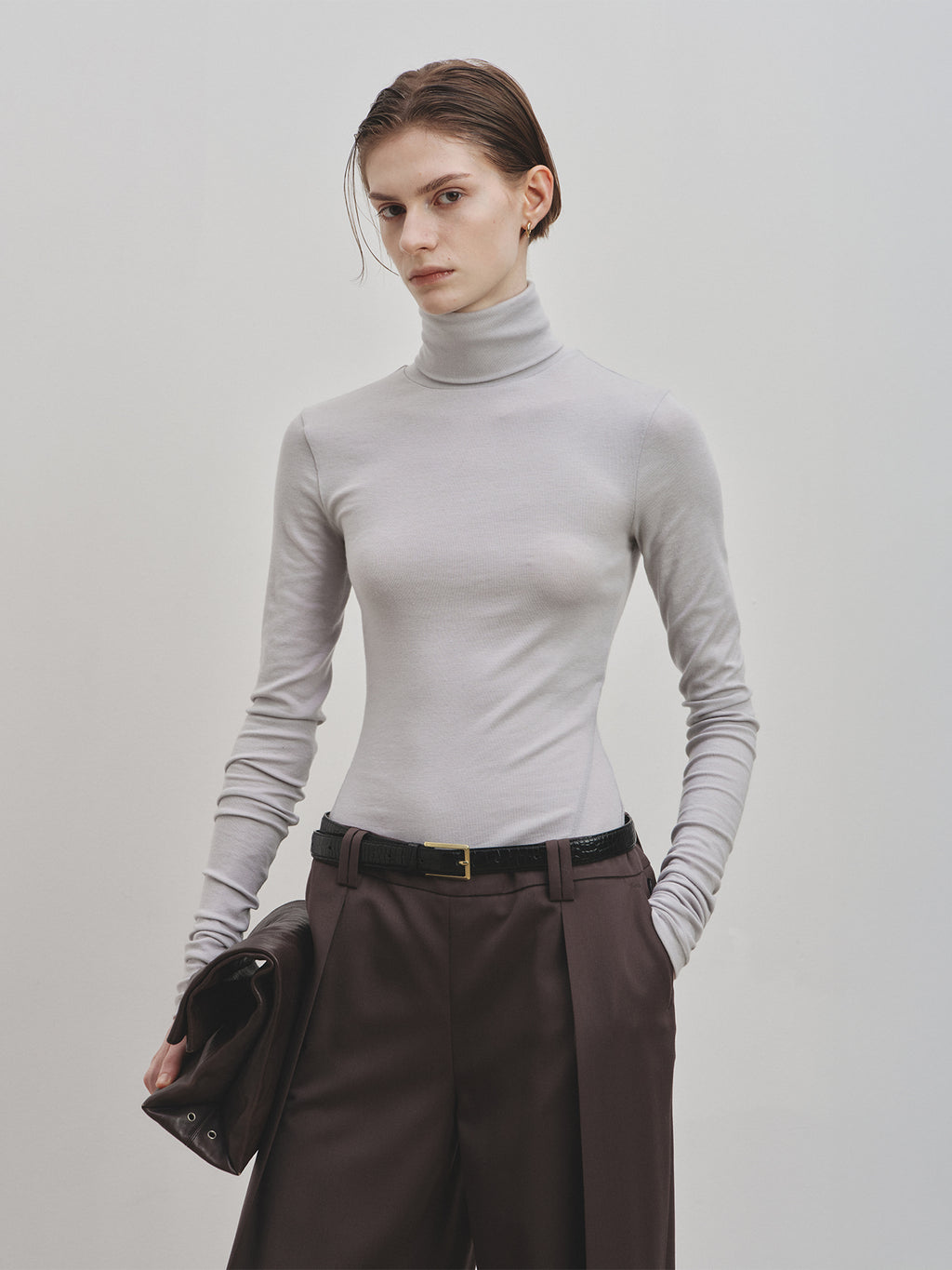 Tonywack - Slim-Fit Turtleneck (Light Grey) product image 2 | TRAB K-Fashion Australia