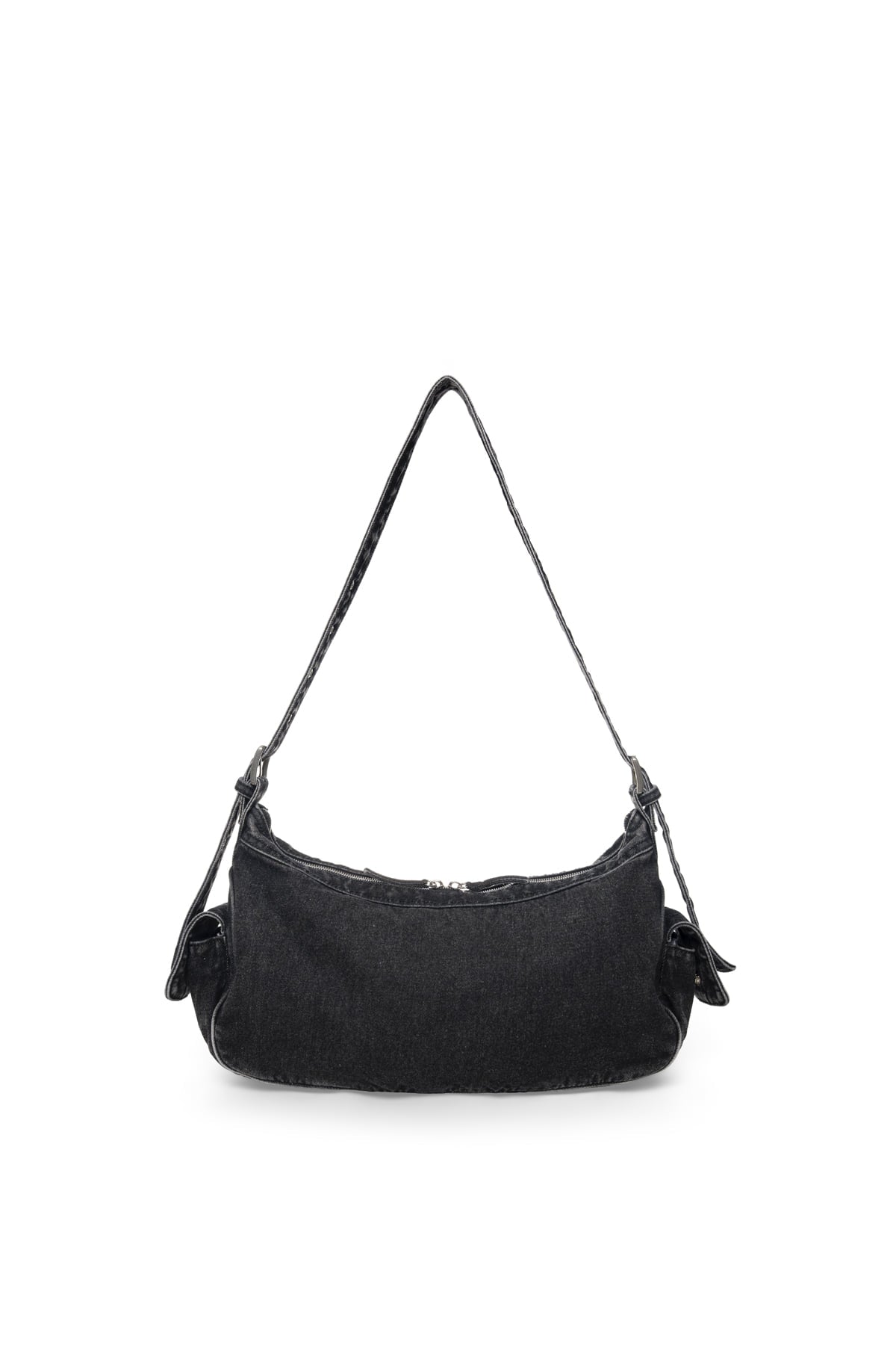 Matin Kim - Matin Dust Denim Side Pocket Bag (Black) product image 3 | TRAB K-Fashion Australia
