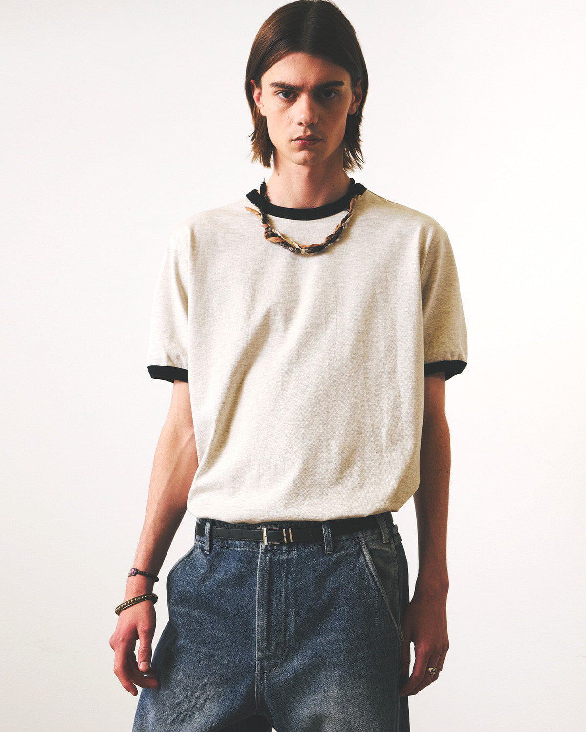 Eastlogue - 11 Ringer T-shirts (Oatmeal & Black) product image 3 | TRAB K-Fashion Australia