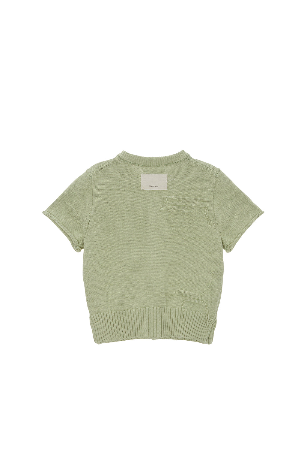 Matin Kim - Damage Round Half Cardigan (Light Green) product image 2 | TRAB K-Fashion Australia
