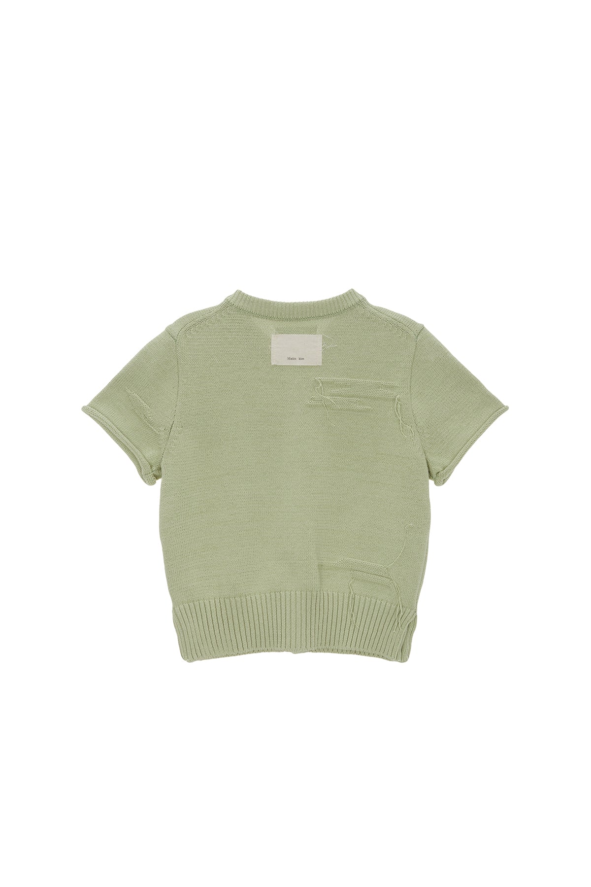 Matin Kim - Damage Round Half Cardigan (Light Green) product image 2 | TRAB K-Fashion Australia