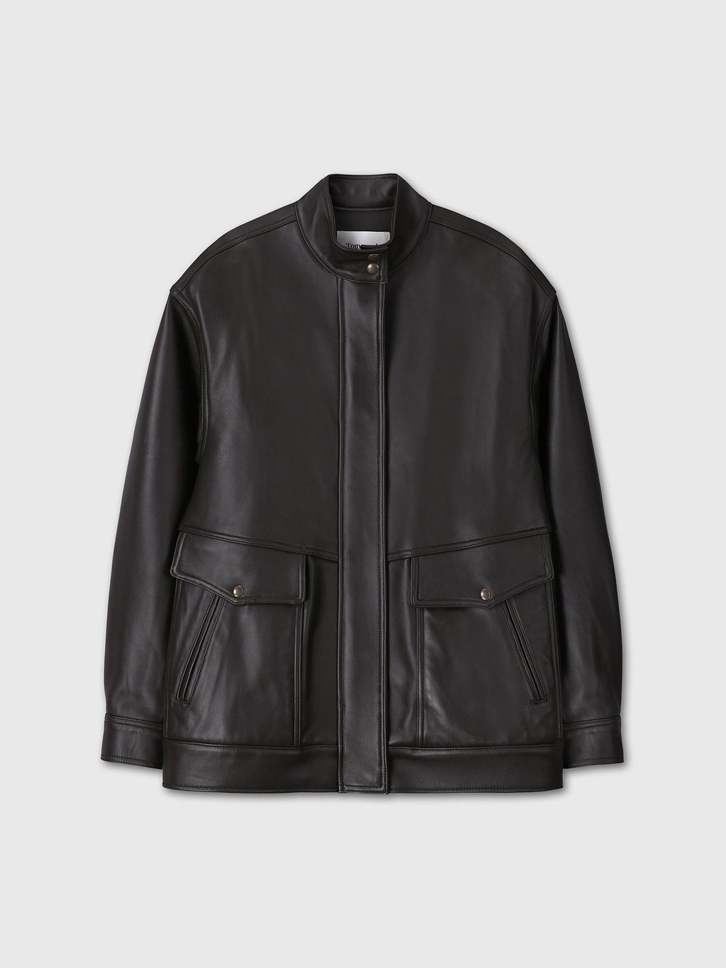 Tonywack - High-Neck Leather Zip Jacket (Dark Brown) product image 11 | TRAB K-Fashion Australia