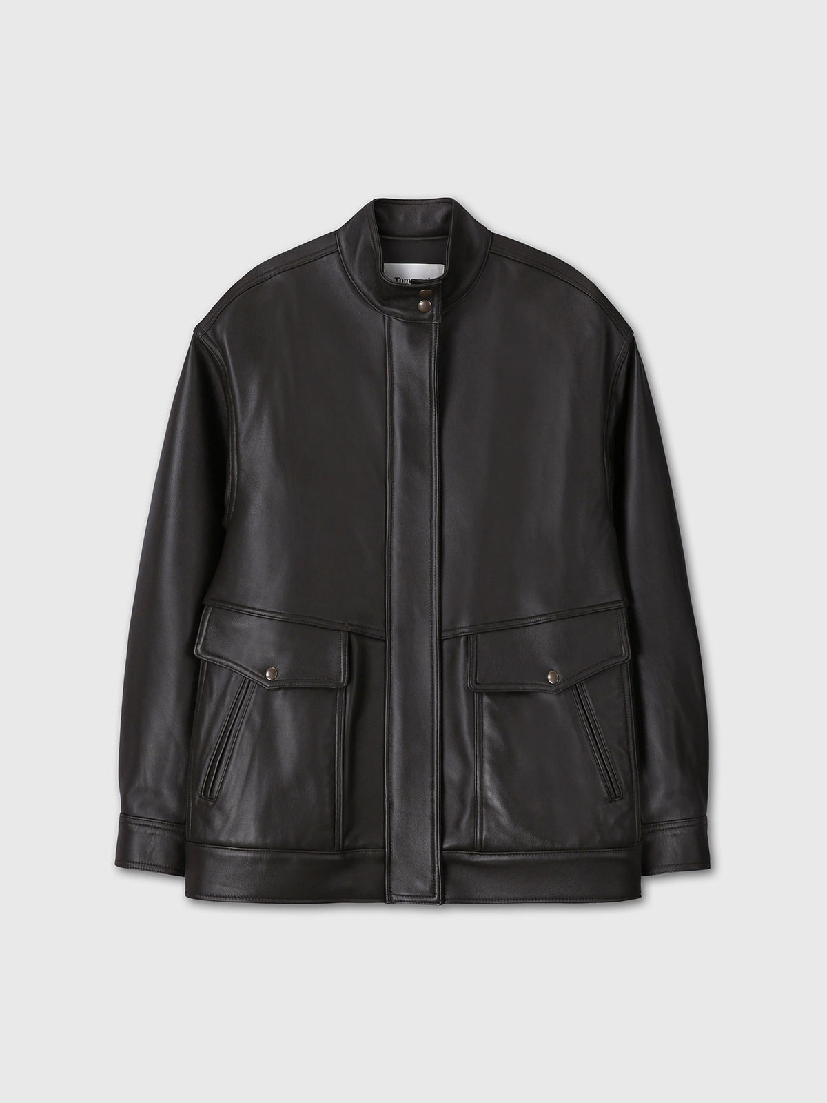 Tonywack - High-Neck Leather Zip Jacket (Dark Brown) product image 11 | TRAB K-Fashion Australia