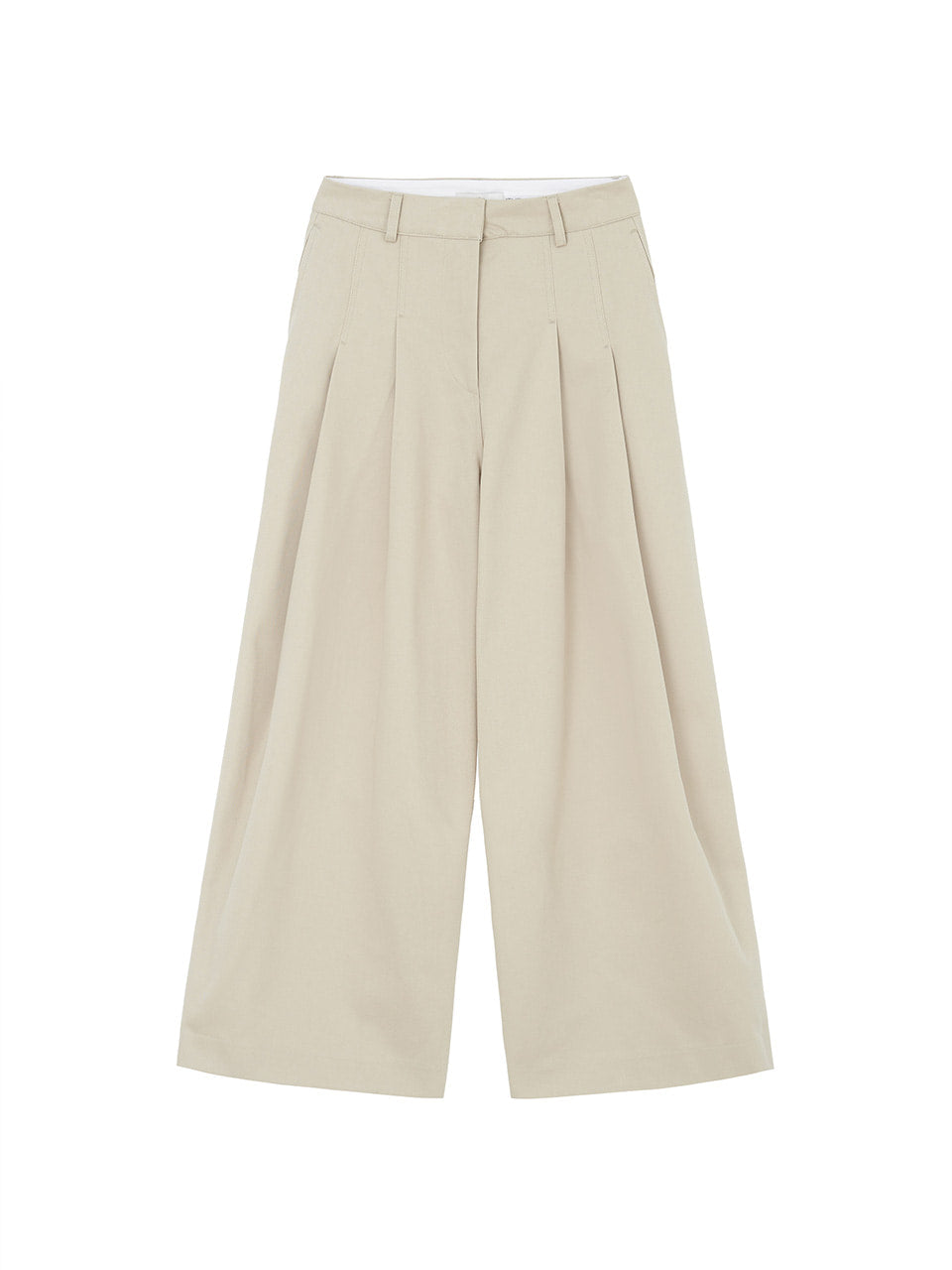 Kijun - Curved Seam Wide Pants (Beige) product image 7 | TRAB K-Fashion Australia