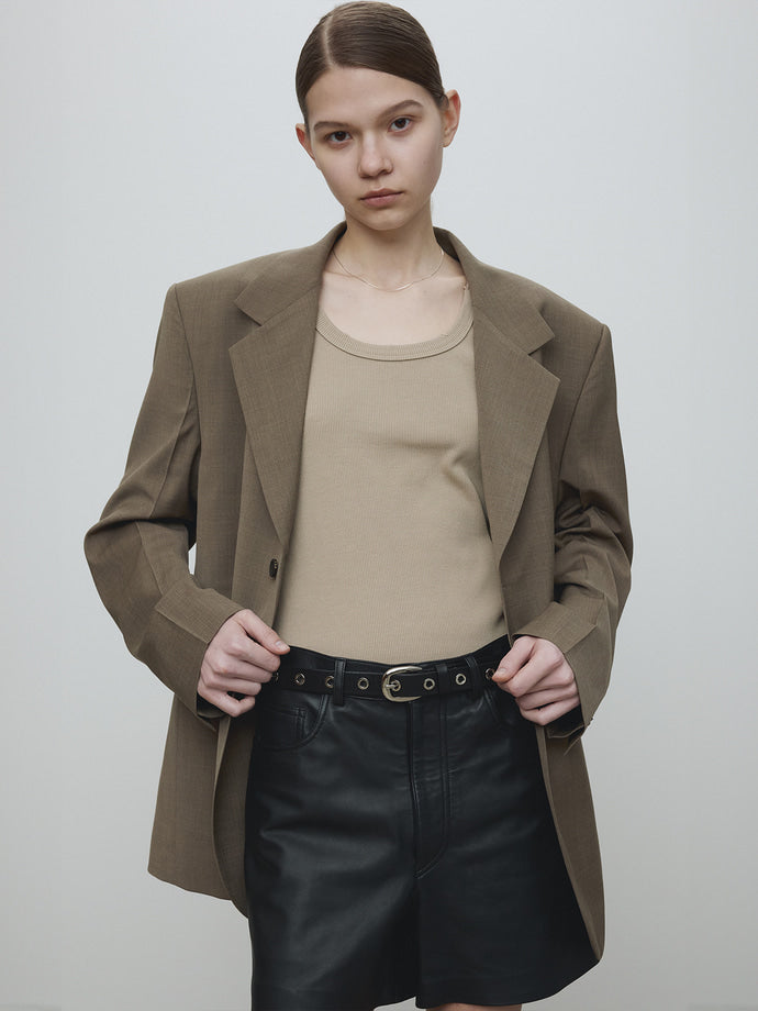 Tonywack - Ribbed Tank Top (Beige) product image 7 | TRAB K-Fashion Australia